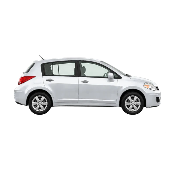 Nissan Tiida 2012 prata, vista lateral (voltada para a direita)