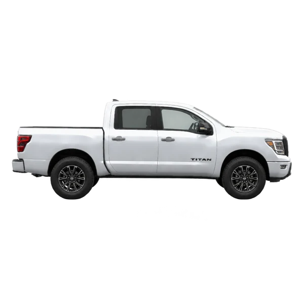 シルバーの2026 Nissan Titan（側面（右向き）ビュー）