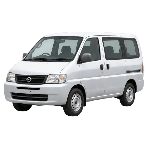 Nissan Vanette 2005 prata, vista dianteira em três quartos (voltada para a esquerda)