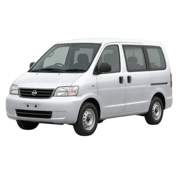 Nissan Vanette 2006 prata, vista dianteira em três quartos (voltada para a esquerda)