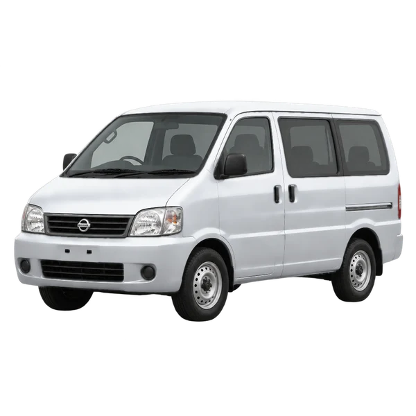 Nissan Vanette 2008 prata, vista dianteira em três quartos (voltada para a esquerda)