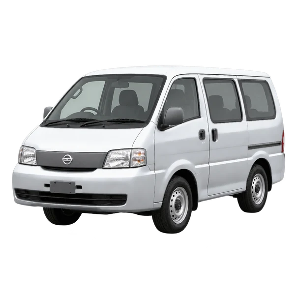 Nissan Vanette 2009 prata, vista dianteira em três quartos (voltada para a esquerda)