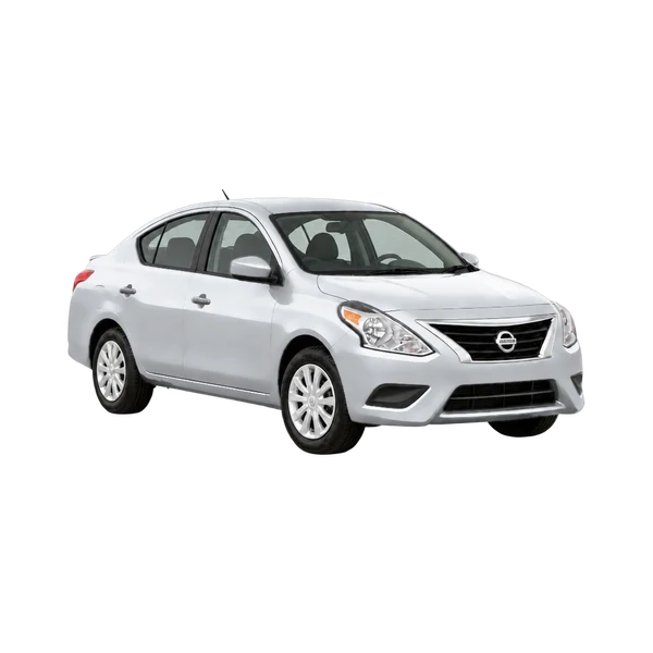 シルバーの2018 Nissan Versa(フロントスリークォーター(右向き)ビュー)