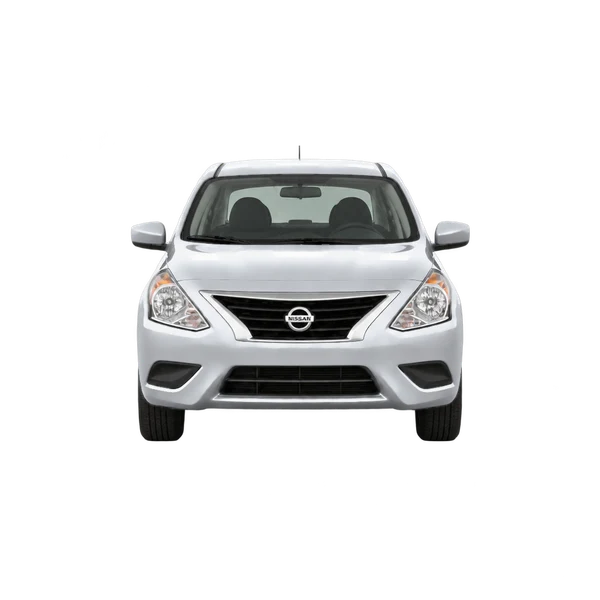 シルバーの2018 Nissan Versa(正面ビュー)