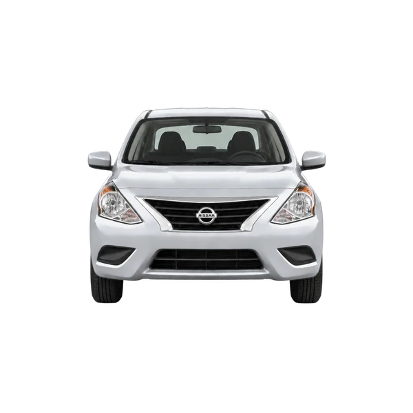 シルバーの2019 Nissan Versa(正面ビュー)