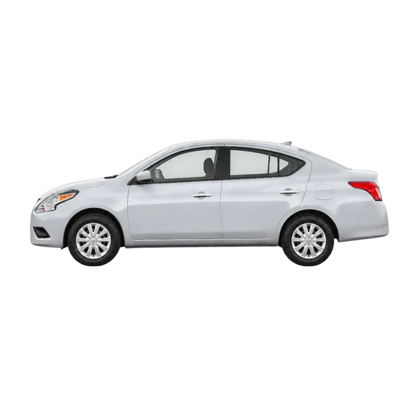 シルバーの2019 Nissan Versa(側面(左向き)ビュー)