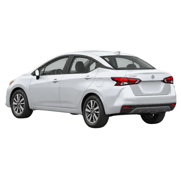 シルバーの2021 Nissan Versa（リア斜め（左向き）ビュー）