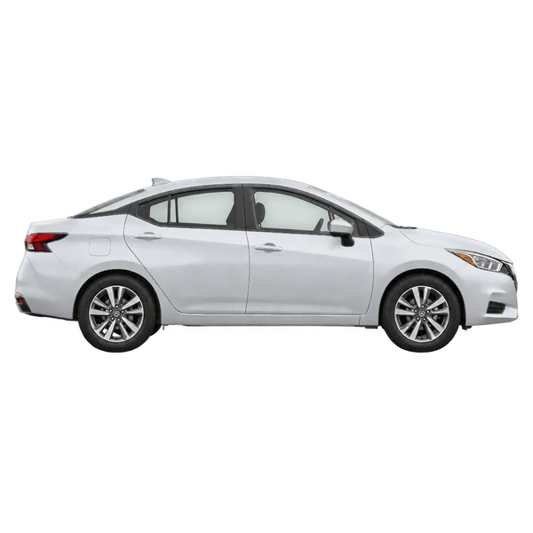 シルバーの2021 Nissan Versa（側面（右向き）ビュー）