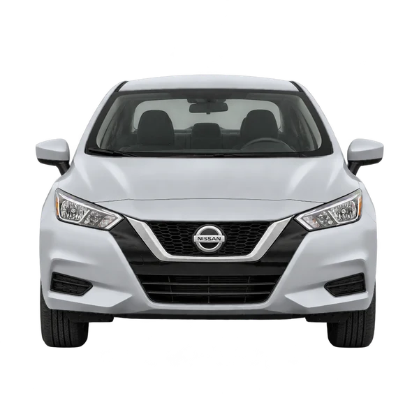 シルバーの2023 Nissan Versa（正面ビュー）