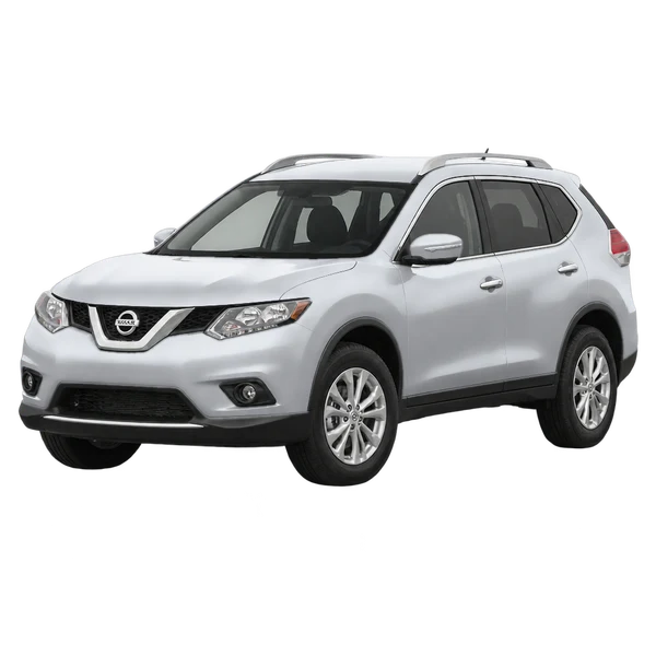 Nissan X-Trail 2014 prata, vista dianteira em três quartos (voltada para a esquerda)