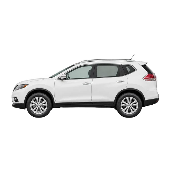Nissan X-Trail 2016 blanc, vue côté (vers la gauche)