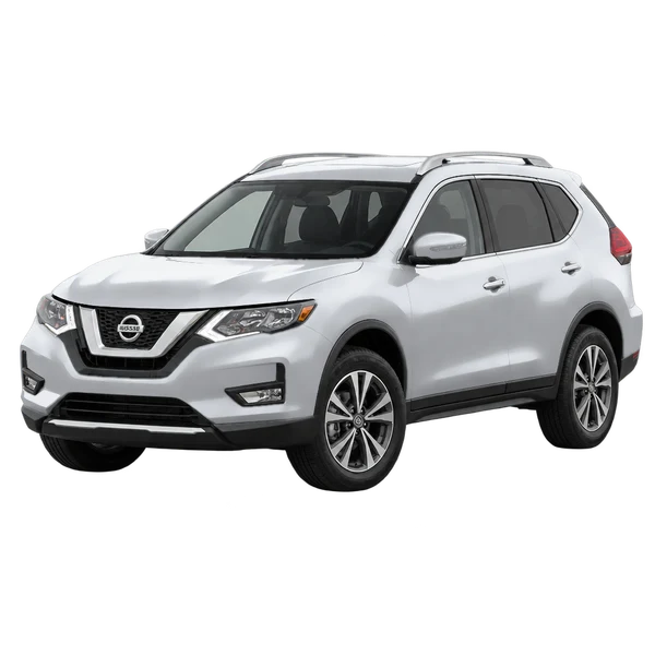 Nissan X-Trail 2018 prata, vista dianteira em três quartos (voltada para a esquerda)