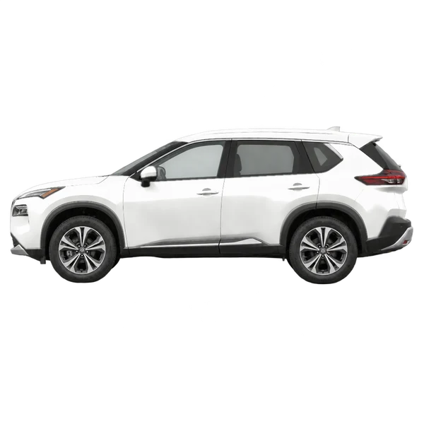2023 Nissan X-Trail in weiß, Ansicht: Seite (nach links gerichtet)