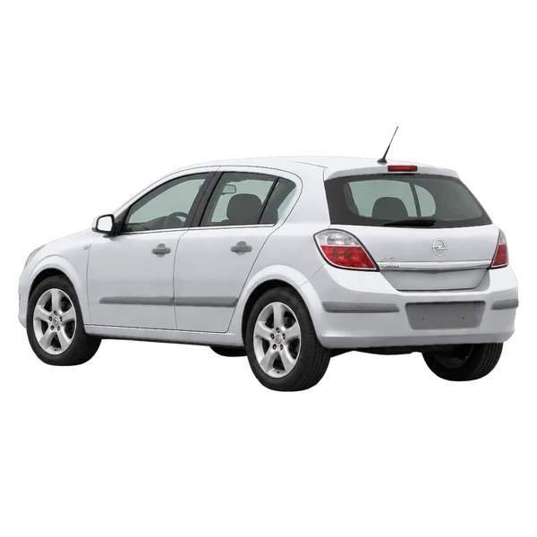 2012 Opel Astra in Silber, Ansicht: Dreiviertelansicht von hinten (nach links gerichtet)