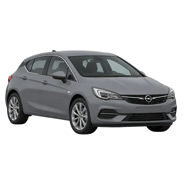 Opel Astra 2022 en gris, vista frontal tres cuartos (hacia la izquierda)