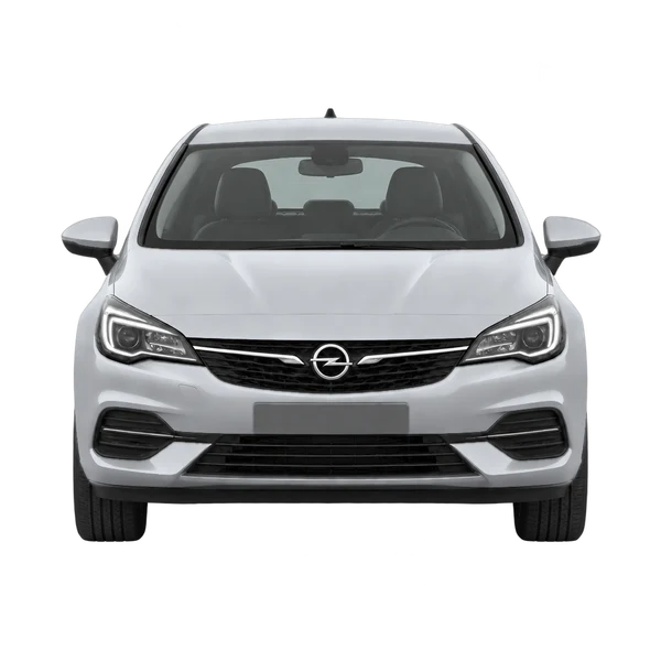 Opel Astra 2023 باللون فضي، منظر أمامي