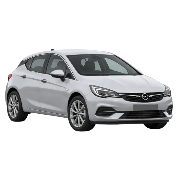 2026 Opel Astra in Silber, Ansicht: Dreiviertelansicht vorne (nach links gerichtet)