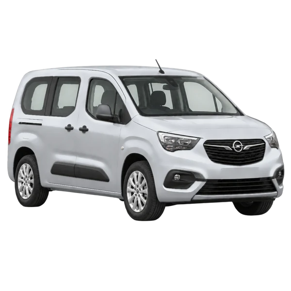 Opel Combo Crew Cab 2022 باللون فضي، منظر زاوية ثلاثة أرباع أمامية (باتجاه اليمين)