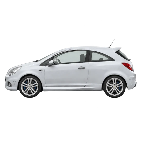 シルバーの2008 Opel Corsa D 16T OPC（側面（左向き）ビュー）