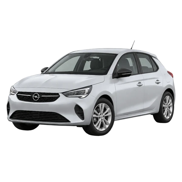 2020 Opel Corsa-E in Silber, Ansicht: Dreiviertelansicht vorne (nach links gerichtet)