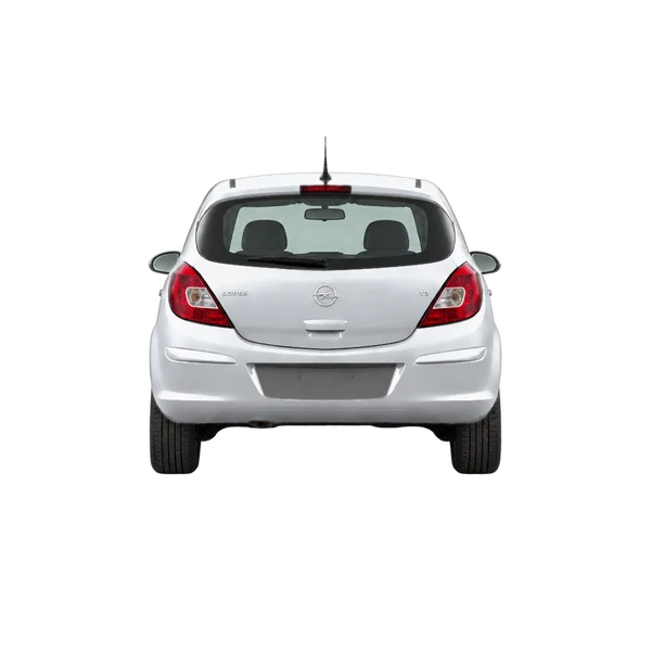 Opel Corsa 2008 باللون فضي، منظر من الخلف