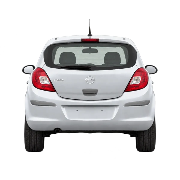 Opel Corsa 2010 باللون فضي، منظر من الخلف
