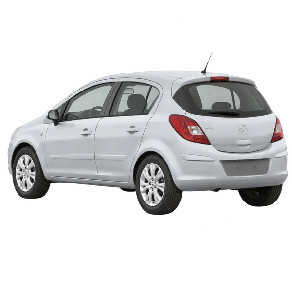 Opel Corsa 2011 argent, vue trois-quarts arrière (orienté vers la gauche)