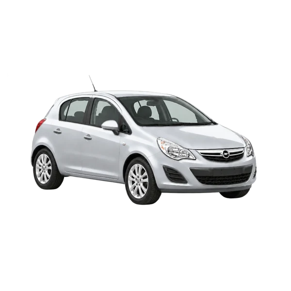 Opel Corsa 2012 prata, vista três quartos dianteiro (voltado para a direita)