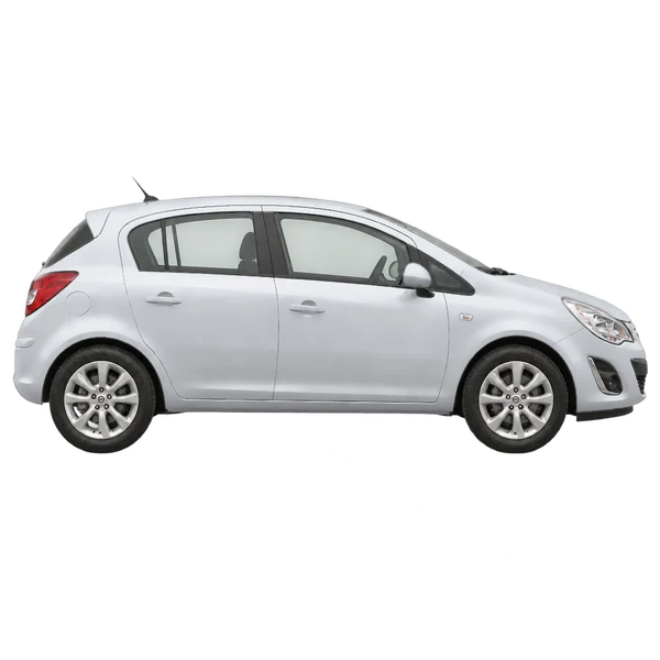 Opel Corsa 2014 prata, vista lateral (voltada para a direita)