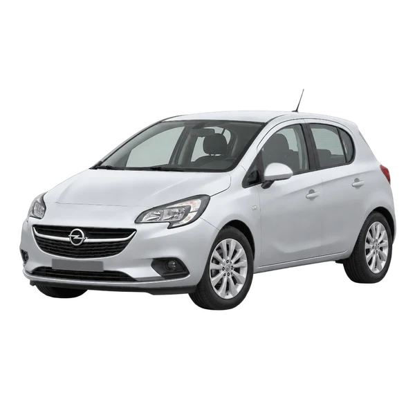Opel Corsa 2017 prata, vista dianteira em três quartos (voltada para a esquerda)