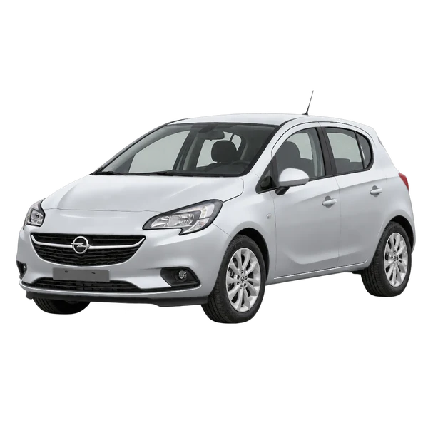Opel Corsa 2019 prata, vista dianteira em três quartos (voltada para a esquerda)