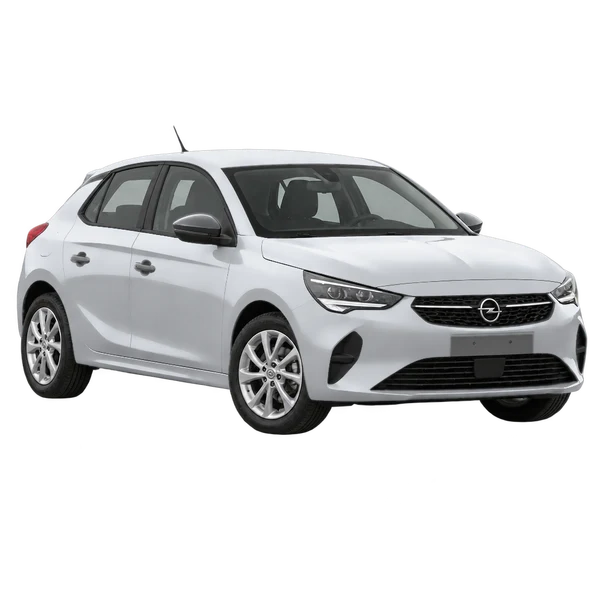 Opel Corsa 2020 prata, vista dianteira em três quartos (voltada para a esquerda)
