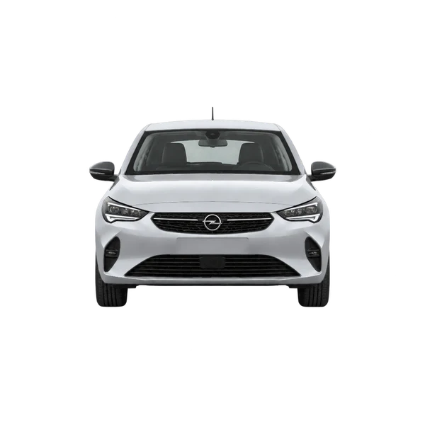 Opel Corsa 2022 باللون فضي، منظر أمامي
