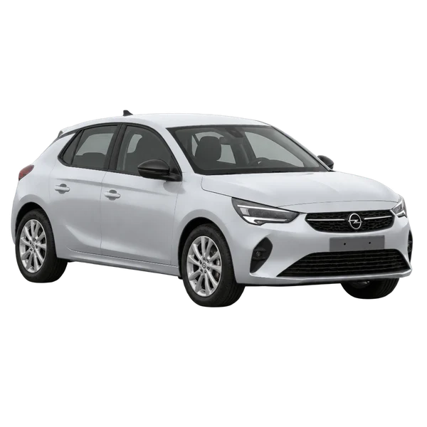 2024 Opel Corsa in Silber, Ansicht: Dreiviertelansicht vorne (nach links gerichtet)