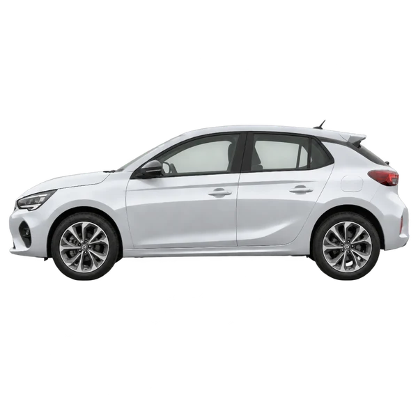 Opel Corsa 2025 prata, vista lateral (voltada para a esquerda)
