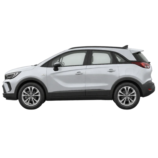 Opel Crossland 2022 prata, vista lateral (voltada para a esquerda)