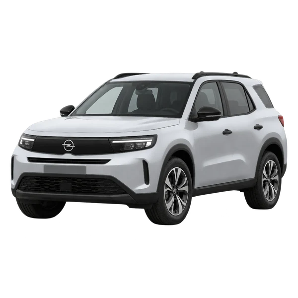 2025 Opel Frontera in Silber, Ansicht: Dreiviertelansicht vorne (nach links gerichtet)