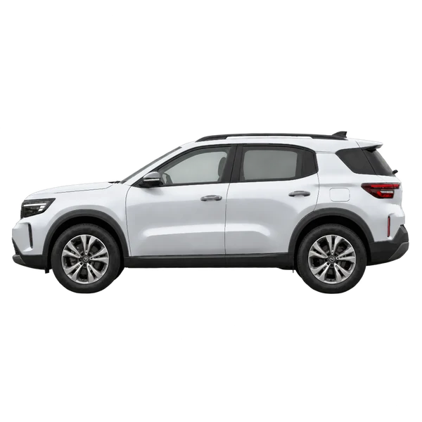2026 Opel Frontera in Silber, Ansicht: Seite (nach links gerichtet)