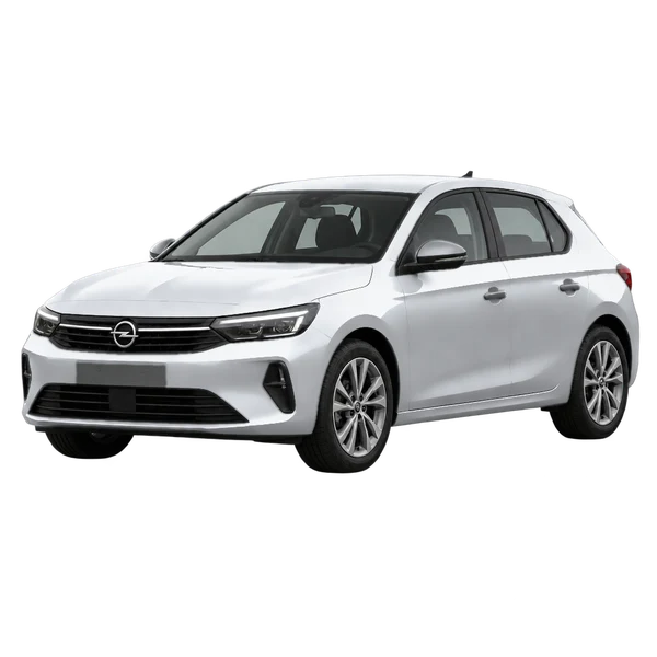 Opel Kadett 2025 argent, vue trois-quarts avant (orienté vers la gauche)