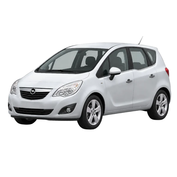 Opel Meriva 2010 prata, vista dianteira em três quartos (voltada para a esquerda)