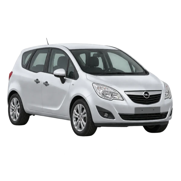 Opel Meriva 2012 prata, vista dianteira em três quartos (voltada para a esquerda)