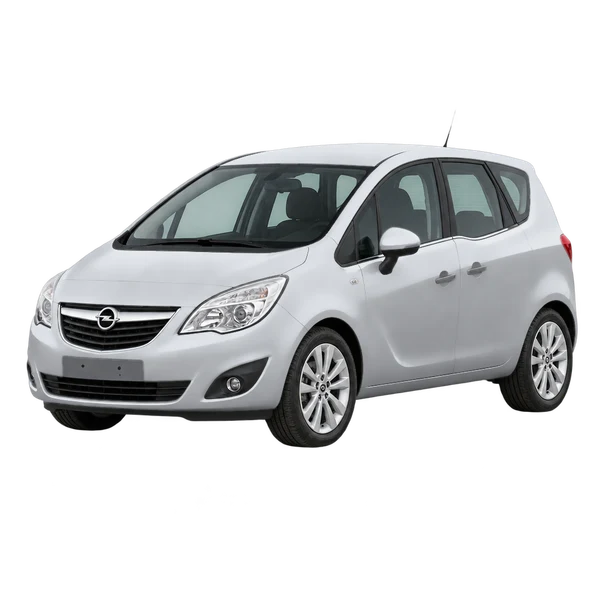 Opel Meriva 2014 prata, vista dianteira em três quartos (voltada para a esquerda)