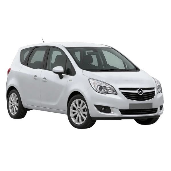 Opel Meriva 2016 prata, vista dianteira em três quartos (voltada para a esquerda)