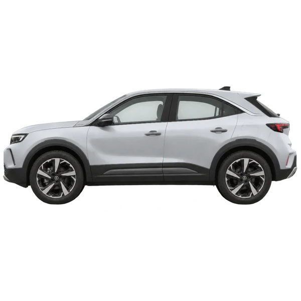 Opel Mokka-E 2025 prata, vista lateral (voltada para a esquerda)