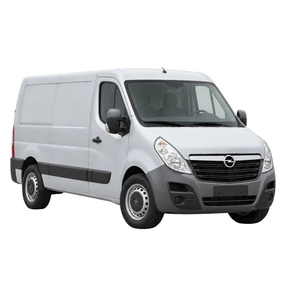 Opel Movano 2015 en plateado, vista frontal tres cuartos (hacia la izquierda)