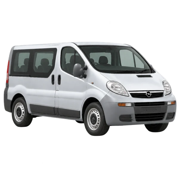 Opel Vivaro 2002 prata, vista três quartos dianteiro (voltado para a direita)