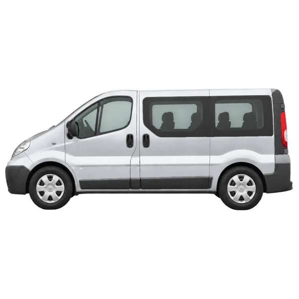 Opel Vivaro 2003 prata, vista lateral (voltada para a esquerda)