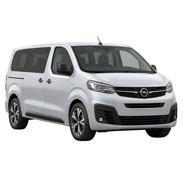 Opel Vivaro 2024 prata, vista dianteira em três quartos (voltada para a esquerda)