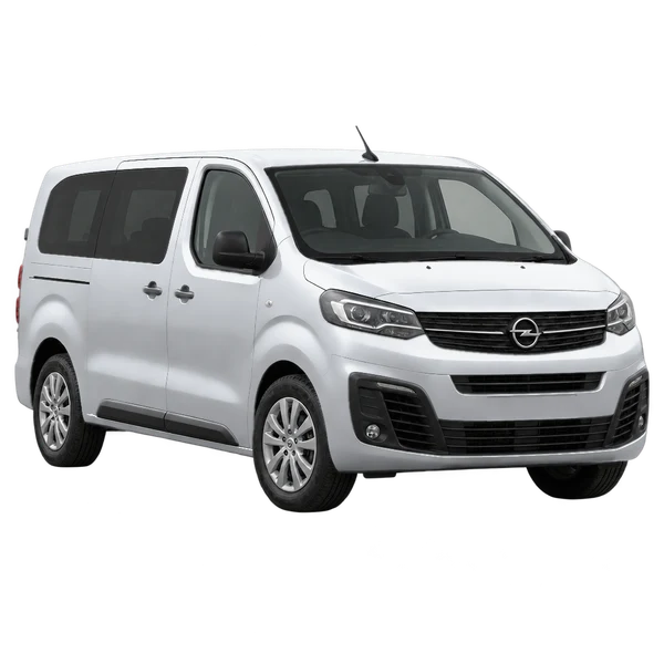 Opel Vivaro 2025 prata, vista dianteira em três quartos (voltada para a esquerda)