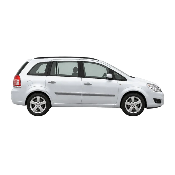 Opel Zafira 2008 باللون فضي، منظر منظر جانبي (باتجاه اليمين)